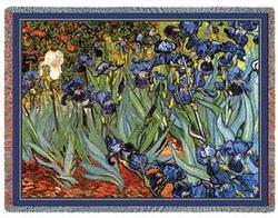 Van Goghs Irises Tapestry Throw