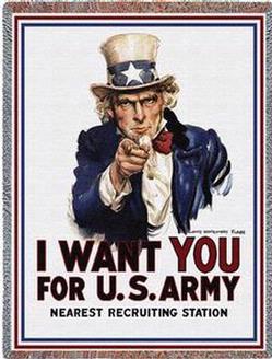 I Want You Uncle Sam Tapestry Throw
