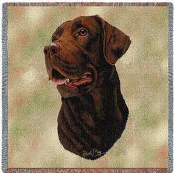 Chocolate Lab Lap Square Tapestry Throw