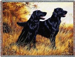 Flatcoat Retriever Dog Tapestry Throw