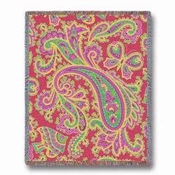 Paisley - Pink Tapestry Throw