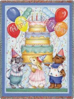 Happy Birthday Tapestry Throw