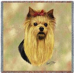 Yorkshire Terrier Lap Square Tapestry Throw