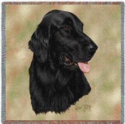 Flatcoated Retriever Lap Square Tapestry Throw