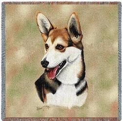 Welsh Corgi Lap Square Tapestry Throw