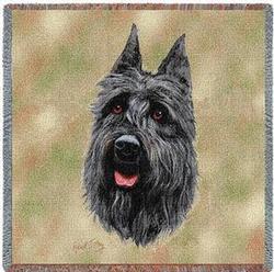 Bouvier Des Flandres Lap Square Tapestry Throw