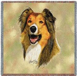 Rough Collie Lap Square Tapestry Throw