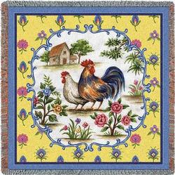 Country Roosters Tapestry Throw