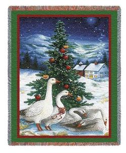 Christmas Goose Tapestry Throw