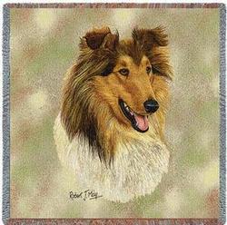 Rough Collie II Lap Square Tapestry Throw