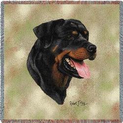 Rottweiler Lap Square Tapestry Throw