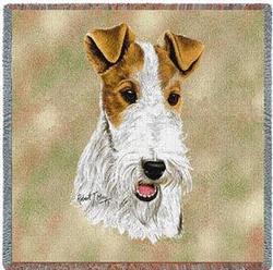 Wire Fox Terrier Lap Square Tapestry Throw