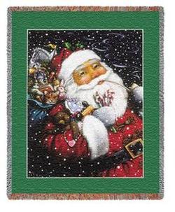 Santa and His Pipe Tapestry Throw