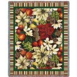 Magnolia Poinsettia Tapestry Throw