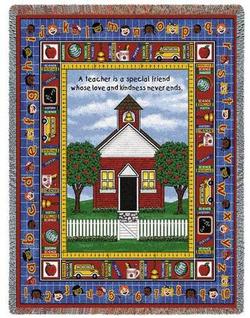 School Days Teacher Tapestry Throw