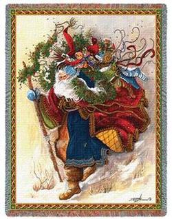 Windswept Santa Tapestry Throw