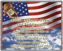 Police Officer's Prayer Tapestry Throw