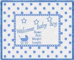 Welcome Baby Boy Blue Throw Blanket