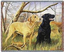 Yellow & Black Lab Tapestry Throw