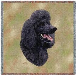 Black Poodle Lap Square Tapestry Throw