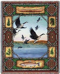 Geese Lodge Tapestry Throw