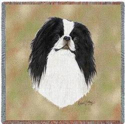 Japanese Chin Lap Square Tapestry Throw