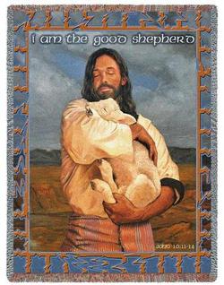 John 10:11-14 The Lamb Tapestry Throw
