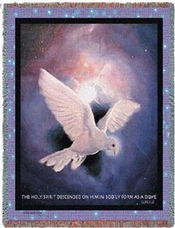 Luke 3:22 Holy Spirit Tapestry Throw