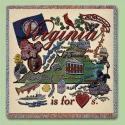 Virginia State Tapestry Lap Throw