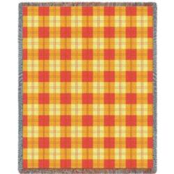 Plaid Mango Tartan Tapestry Throw