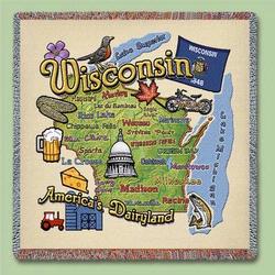 Wisconsin State Tapestry Lap Throw