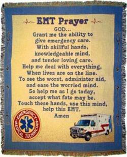 EMT Emergency Medical Technician Prayer Tapestry Throw