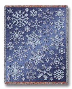 Christmas Snowflake Blue Tapestry Throw