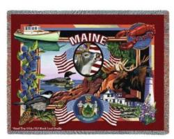 Maine State Tapestry Throw