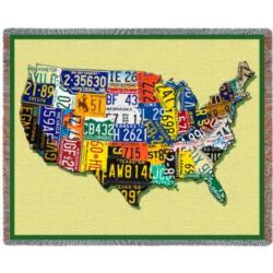  USA Tags Tapestry Throw