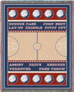 Basketball Court Throw Blanket