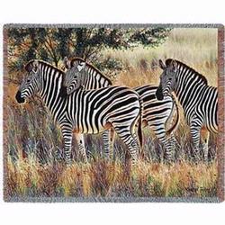 Zebra Group Tapestry Throw