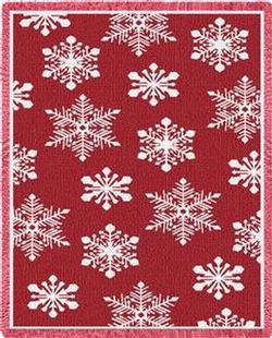 Christmas Snowflake Red Tapestry Throw