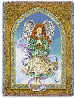 Angel of Prayer Tapestry Throw