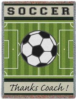 Soccer - Thanks Coach Soccer Tapestry Throw   