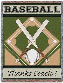 Baseball - Thanks Coach Baseball Tapestry Throw