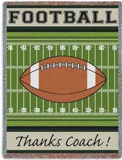 Football - Thanks Coach Football Tapestry Throw