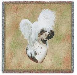 Chinese Crested Lap Square Tapestry Throw
