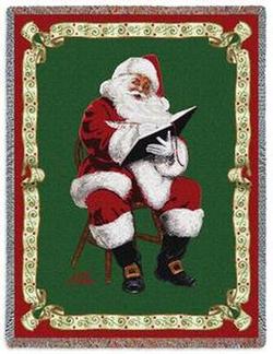 Santa's Notes Tapestry Throw