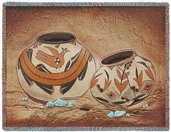 Zuni Pottery Tapestry Throw