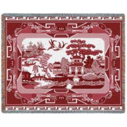 Willow Red Tapestry Throw