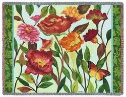 Poppy Garden Tapestry Throw