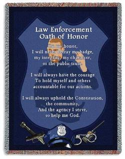 Police Oath Tapestry Throw