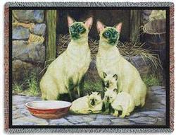 Siamese Family Tapestry Throw