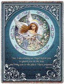 Angel of the Garden, Exodus 23:20 Tapestry Throw